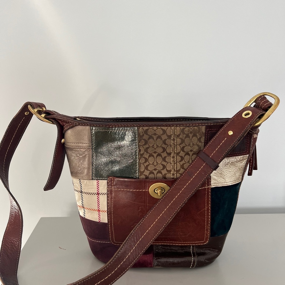 Y2K Coach Patchwork Leather Shoulder Bag